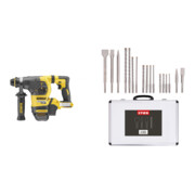 Set DeWalt Akku-Kombihammer SDS-plus 54V Basisversion DCH333NT-XJ + Stier SDS-Plus Bohrer & Meißelsatz, 17-teilig