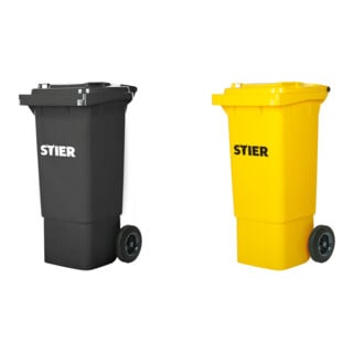 Set STIER 2-Rad-Müllgroßbehälter 80 l grau + STIER 2-Rad-Müllgroßbehälter 80 l gelb