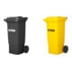STIER 2-Rad-Müllgroßbehälter 80 l grau BxTxH 445x520x939 mm + STIER 2-Rad-Müllgroßbehälter 80 l gelb BxTxH 445x520x939 mm-1