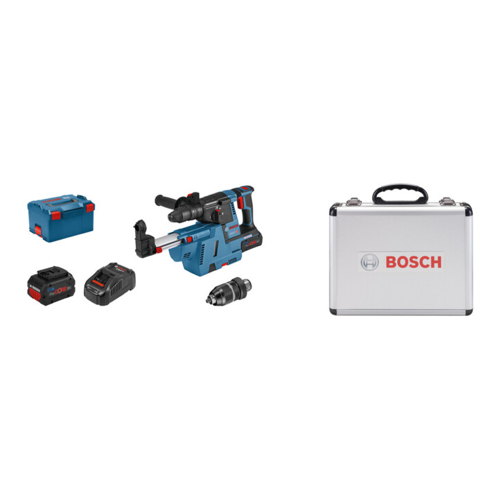 Set Bosch Akku-Bohrhammer mit SDS plus GBH 18V-26 F + 11-tlg SDS plus-1 Hammerbohrer-Set