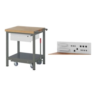 Set STIER Werkbank Premium mit abs. Fahrgestell und 1 Schublade BxTxH...