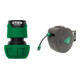 Set STIER Schlauchverbinder Wasserstop 16-19mm (5/8-3/4 Zoll) + Garten-Schlauchtrommel SGS-200 20+2 m mit Sprühpistole Automatik schwenkbar