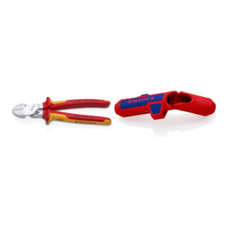 Set Kraftseitenschneider L.200mm VDE + Univ.Abmantelungswerkzeug ErgoStrip®