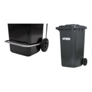 Set STIER Fußpedaldeckelöffner für Müllgroßbehälter 240 l + STIER 2-Rad-Müllgroßbehälter 240 l grau