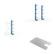 Set Kragarmregal AF eins. 2500x1330x400 mm MULTI.L + Kragarmregal GF eins. 2500x1330x400 mm MULTI.L + KR Ständer IPE 120 einseitig 2500x400 mm in RAL 5010 enzianblau MULTISTRONG L + KR 330 Boden 1300x400 verzinkt + KR Sockelboden 1300x400 verzinkt + Unter