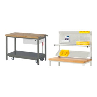 Set STIER Werkbank Premium mit abs. Fahrgestell und 1 Schublade BxTxH...
