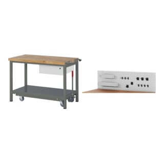 Set STIER Werkbank Premium mit abs. Fahrgestell und 1 Schublade BxTxH...
