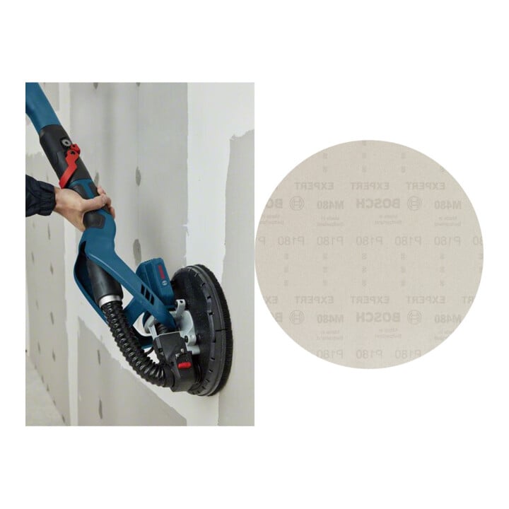 Bosch Trockenbauschleifer GTR 55-225 + Bosch EXPERT M480 Schleifnetz für Trockenbauschleifer, 225 mm, G 180