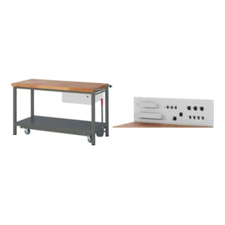 Set STIER Werkbank Premium mit abs. Fahrgestell und 1 Schublade BxTxH...