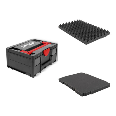 Set STIER Systainer³ II Black Edition + Bodenpolster für Systainer³, T-Loc, Classic + Deckelpolster genoppt für Systainer³, T-Loc, Classic