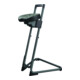 Set STIER Elektrisch Höhenverstellbarer Schreibtisch 501-33 160x80cm, Weiß mel. + Stehhilfe mit Stahlgestell Sitzhöhe 600-850 mm PU-Sitz