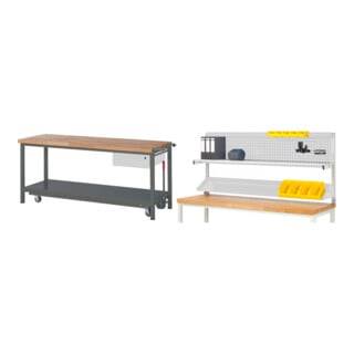 Set STIER Werkbank Premium mit abs. Fahrgestell und 1 Schublade BxTxH...