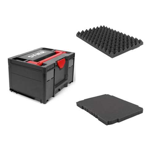 Set STIER Systainer³ III Black Edition + Bodenpolster für Systainer³ + Deckelpolster genoppt für Systainer³
