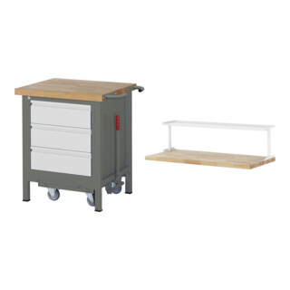 Set STIER Werkbank Premium mit abs. Fahrgestell und 3 Schubladen BxTxH...