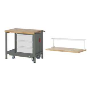 Set STIER Werkbank Premium mit abs. Fahrgestell und 3 Schubladen BxTxH...