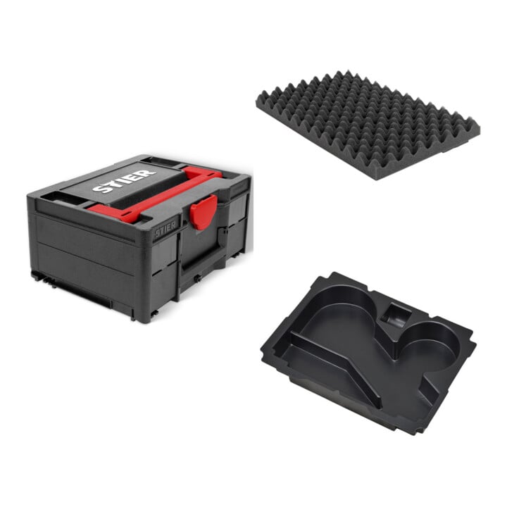 Set STIER Systainer³ II Black Edition + Coussin de couvercle à picots + Insert profond pour Systainer