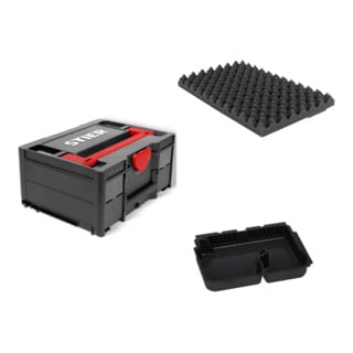 Set STIER Systainer³ II Black Edition + Deckelpolster genoppt + Systainer-Tiefzieheinsatz