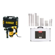 Set DeWalt Kombihammer SDS-plus 30 mm 950 Watt D25333K-QS + Stier SDS-Plus Bohrer & Meißelsatz, 17-teilig