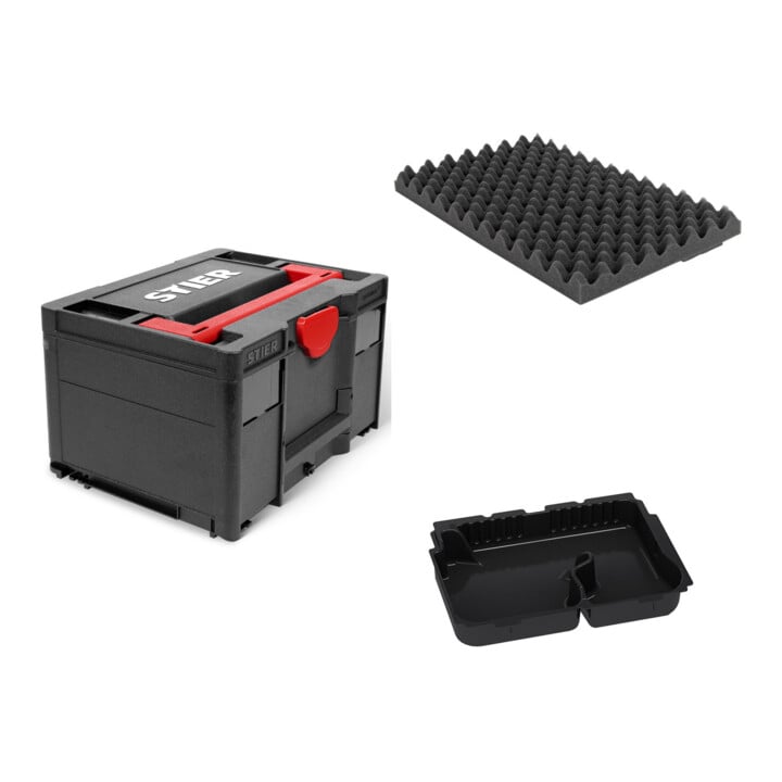 Set STIER Systainer³ III Black Edition + Coussin de couvercle à picots + Insert thermoformé pour Systainer