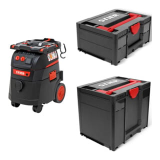 Set STIER Nass-Trockensauger ABS-35M Premium 1400 W 35 l + Systainer³ II Black Edition + Systainer³ IV Black Edition