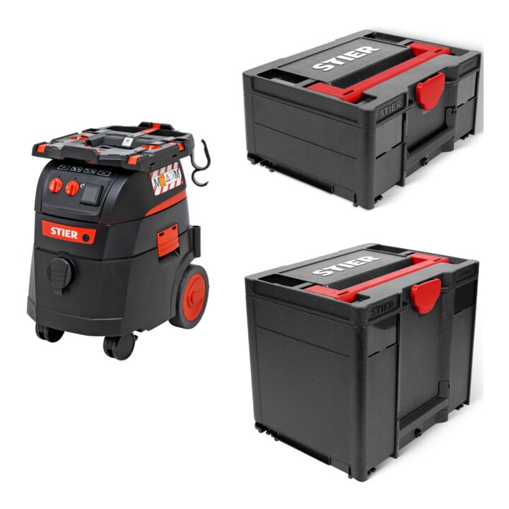 Set STIER Nass-Trockensauger ABS-35M Premium 1400 W 35 l + Systainer³ II Black Edition + Systainer³ IV Black Edition