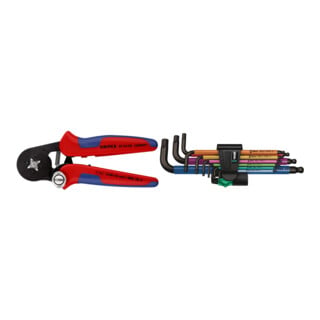 Set Aderendhülsenzange 0,08-10 qmm 4kt. + Wera Winkelschraubendrehersatz 950 SPKL/ SM N SB 9-tlg.Ku.-Halter SW 1,5-10mm