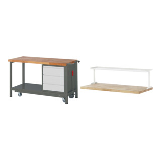 Set STIER Werkbank Premium mit abs. Fahrgestell und 3 Schubladen BxTxH...