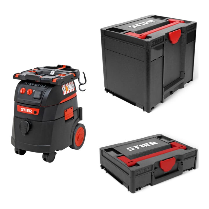 Set STIER Nass-Trockensauger ABS-35M Premium 1400 W 35 l + Systainer³ I Black Edition + Systainer³ IV Black Edition