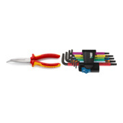 Set Storchschnabelz. VDE geb.200mm m.M.K.Griff + Wera 967 SL/9 TORX® HF Multicolour Winkelschlüsselsatz mit Haltefunktion, 9-teilig