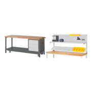 Set STIER Werkbank Premium mit abs. Fahrgestell und 3 Schubladen BxTxH...
