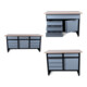 STIER Werkbank Medium 9 Schubladen und 1 Tür HxBxT 840x1700x600 mm leer + STIER Werkbank Basic 4 Schubladen und 1 Tür HxBxT 1200x840x600 mm leer + STIER Werkbank Basic 5 Schubladen und 1 Tür HxBxT 1200x840x600 mm leer-1