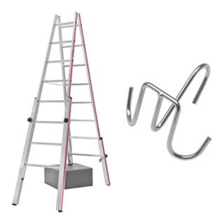 Hymer Treppenstehleiter, 2x8 Sprossen inkl GRATIS Eimerhaken