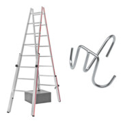 Hymer Treppenstehleiter, 2x8 Sprossen inkl GRATIS Eimerhaken