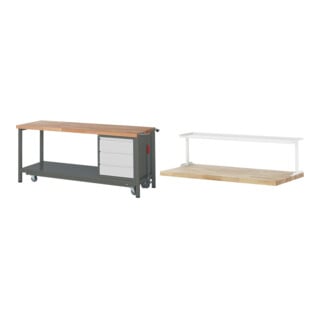 Set STIER Werkbank Premium mit abs. Fahrgestell und 3 Schubladen BxTxH...