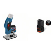 Set Bosch Akku-Kantenfräser GKF 12V-8 + Akkupack GBA 12 Volt, 3,0 Ah