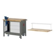 Set STIER Werkbank Premium mit abs. Fahrgestell, 3 Schubladen und...