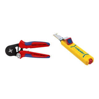 Set Aderendhülsenzange 0,08-10 qmm 4kt. + Kabelmesser No.28H Secura8-28mm m.Hakenkli.