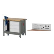 Set STIER Werkbank Premium mit abs. Fahrgestell, 3 Schubladen und...