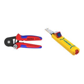 Set Aderendhülsenzange 0,08-10 qmm 6kt. + Kabelmesser No.28H Secura8-28mm m.Hakenkli.