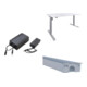 Set STIER Akku-Set 24V 1,7Ah + Elektrisch H henverstellbarer Schreibtisch + Universal-Kabelkanal