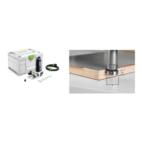 Set Festool Modul-Kantenfräse MFK 700 EQ-Plus + Bündigfräser HW HW/KLS D22/8-OFK