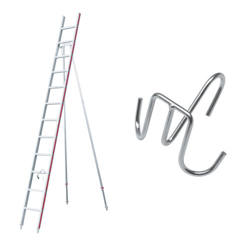 Hymer Obstbaumleiter, 14 Sprossen inkl GRATIS Eimerhaken