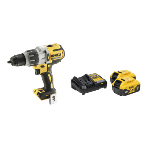 Set DeWalt Schlagbohrschrauber (BL) 18 V \/ Basisv. - DCD996NT-XJ + Akku-Kit (2x 18V\/5Ah plus DCB1104)