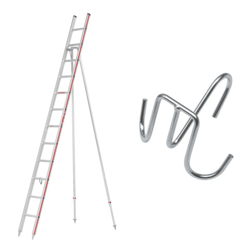 Hymer Obstbaumleiter, 12 Sprossen inkl GRATIS Eimerhaken