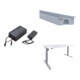 Set STIER Akku-Set 24V 1,7Ah f r Elektrisch H henverstellbaren Tisch + Elektrisch H henverstellbarer Schreibtisch 501-33 180x80cm, Wei  mel., 68-118cm + Universal-Kabelkanal f r elektrisch h henverstellbare Tische