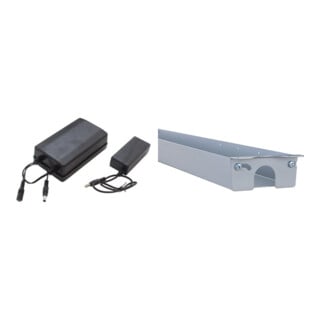 Set STIER Akku-Set 24V 1,7Ah f r Elektrisch H henverstellbaren Tisch + Elektrisch H henverstellbarer Schreibtisch 501-33 180x80cm, Buche mel., 68-118cm + Universal-Kabelkanal f r elektrisch h henverstellbare Tische