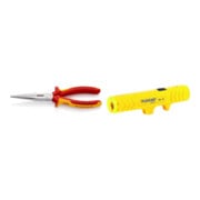 Set VDE Flachrundzange (Storchschnabelzange) gerade + Entmantler No.12 8 -13 qmm