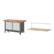 Set STIER Werkbank Premium mit abs. Fahrgestell, 2 Schubladen und 2...