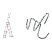 Hymer Mehrzweckleiter dreiteilig, 3x9 Sprossen inkl GRATIS Eimerhaken