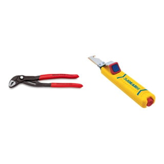 Set KNIPEX (87 01 250) Cobra® 250 mm + Kabelmesser No.28H Secura8-28mm m.Hakenkli.